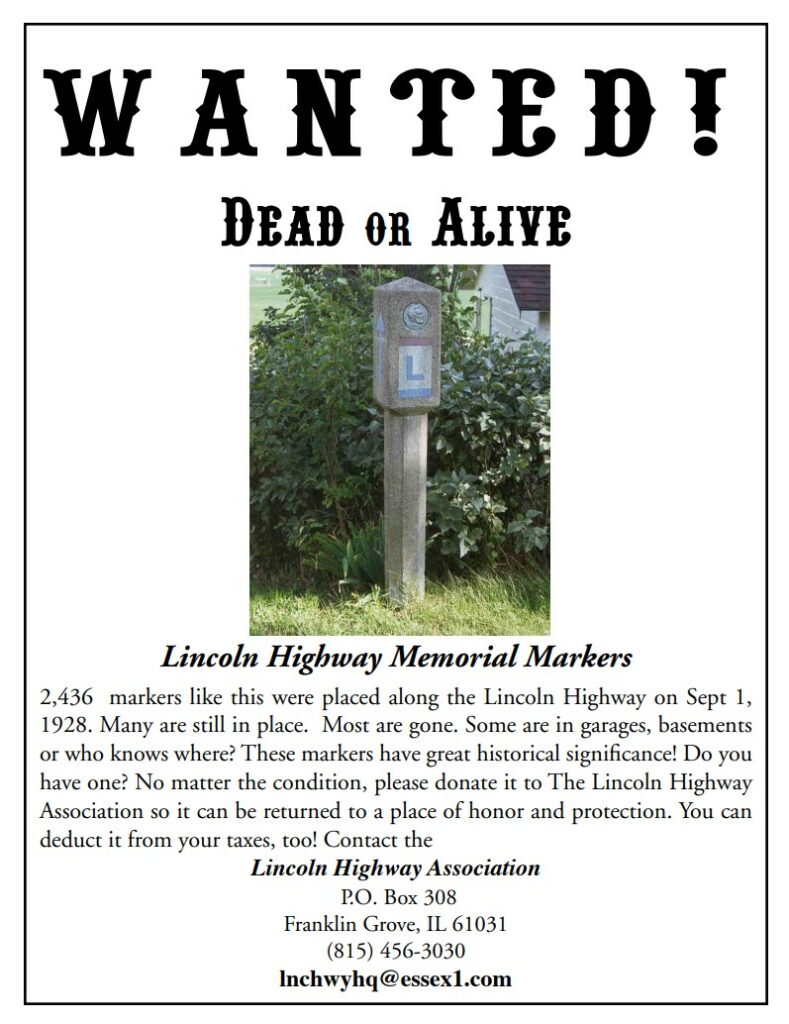Wanted Lincoln Highway markers
