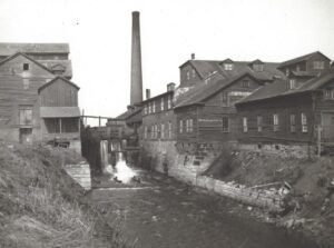 The old Woolen Mill in Amana. Photographer is looking west. Photo courtesy of Amana Heritage Society.